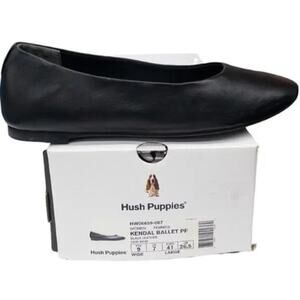 Hush Puppies Kendall Ballet Flats Women's 9 Wide Black Leather
